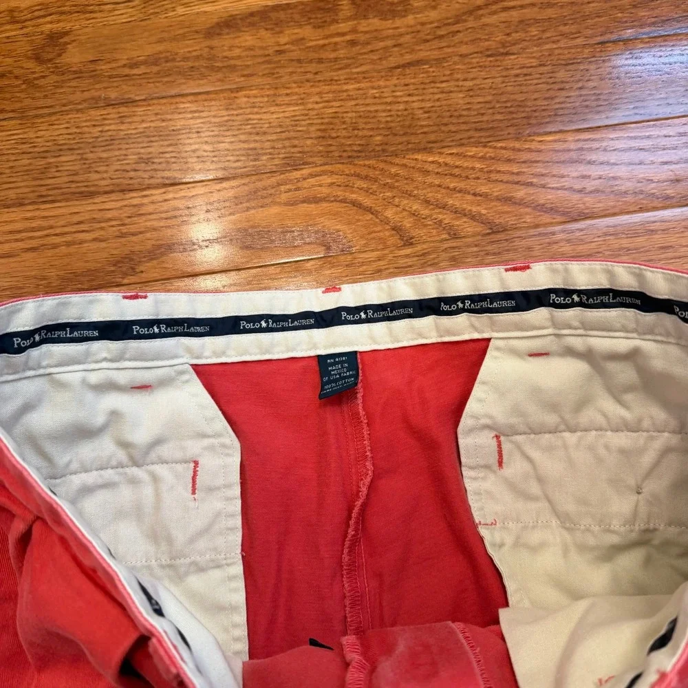 Vintage Polo Ralph Lauren Andrew Pants Fits Mens 34x29 Salmon Pink Pleated Chino